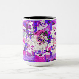 Taza Holly Jolly Vintage Santa Faces Coffee Mug