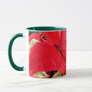 Taza Holly Point Poinsettias Holiday Floral