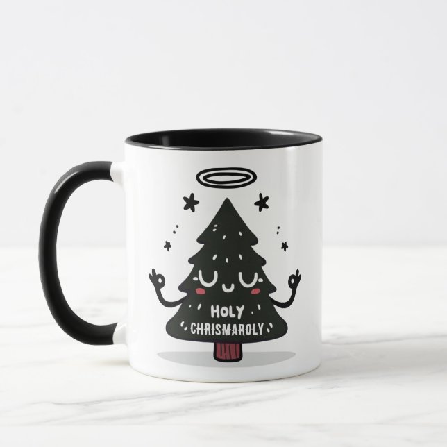 Taza Holy Chrismaroly Mug Cute Floating Christmas Tree (Izquierda)