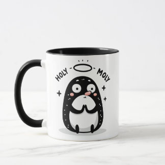Taza Holy Moly Cute Praying Mole Mug – Funny Animal Pun