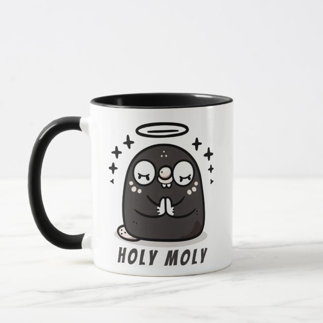 Taza Holy Moly Cute Praying Mole Mug – Sparkly Animal  (Izquierda)
