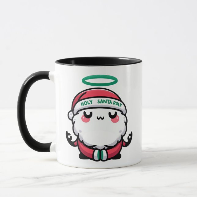 Taza Holy Santa Roly Mug – Cute Meditating Santa Claus  (Izquierda)