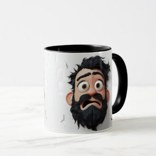 Taza Hombre Con Cabello Divertido