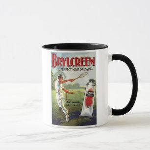 Taza Hombre de Brylcreem de época jugando al tenis