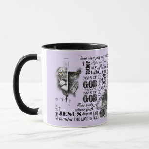 Taza Hombre de Dios Mugre de Púrpura Cristiano Religios