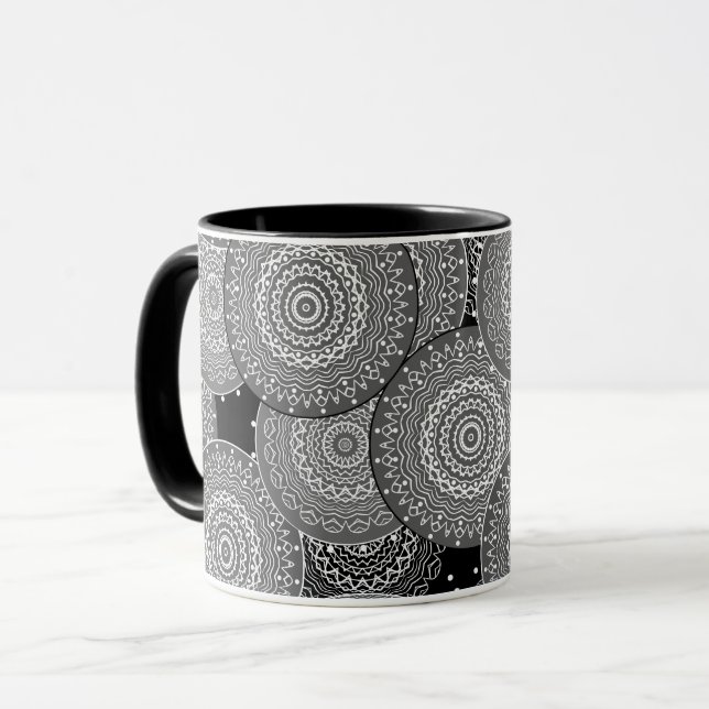 Taza Hombre de formas redondas círculos geométricos mod (Anverso izquierdo)