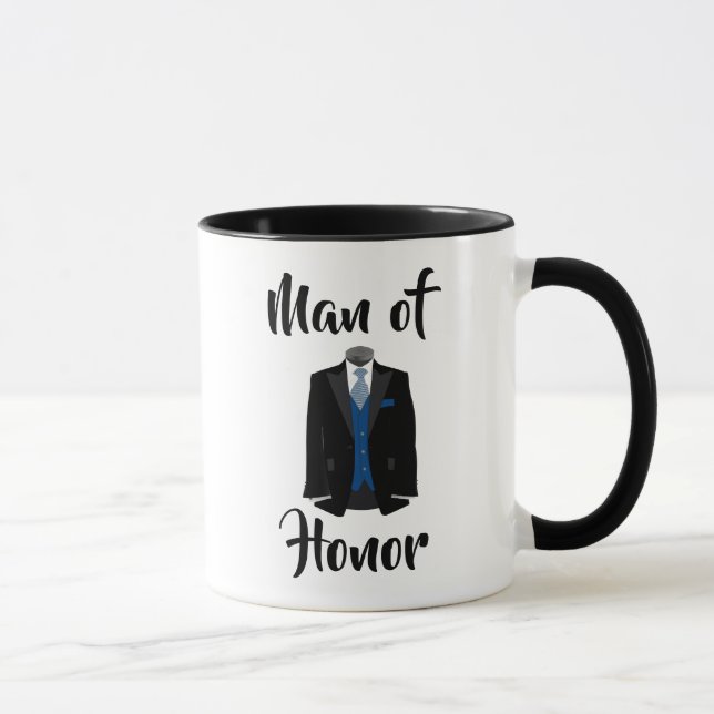 Taza Hombre de honor Boda de Tuxedo Azul café Mug (Derecha)