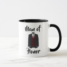 Hombre de honor burgundy Tuxedo Boda Coffee Mug