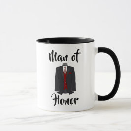 Taza Hombre de honor burgundy Tuxedo Boda Coffee Mug