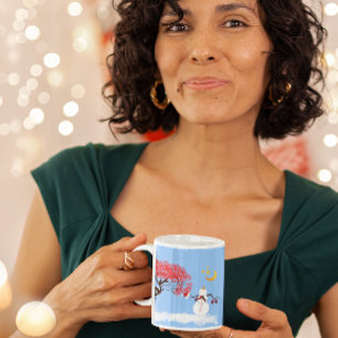 Taza Hombre de nieve con canela y luna