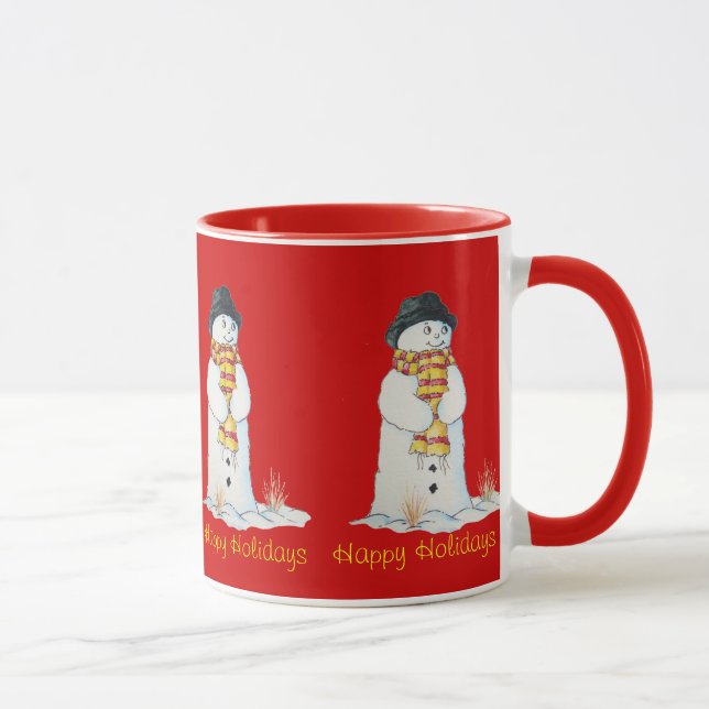 Taza Hombre de nieve con nota para santa en navidades (Derecha)