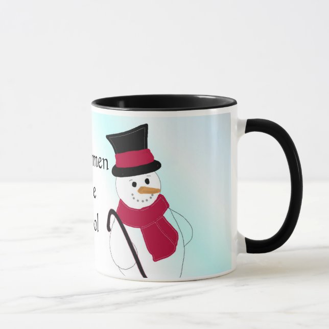 Taza Hombre de nieve con sombrero superior y bastón (Derecha)
