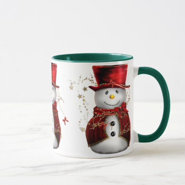 Taza Hombre de nieve malhumorado en Navidades de tercio (Derecha)