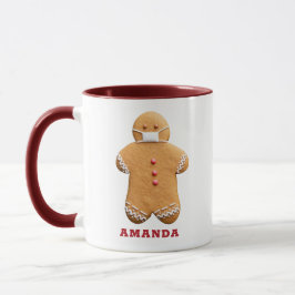 Taza Hombre de pan de jengibre con una máscara personal