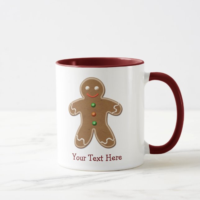 Taza Hombre de pan de jengibre lindo personalizado del (Derecha)