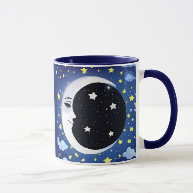 Taza Hombre en la luna con fondo estrellado (Derecha)