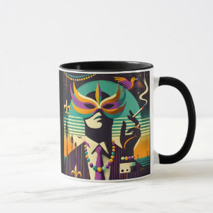 Taza Hombre Fumador Retro de Mardi Gras de mediados de 