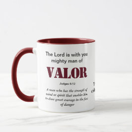 Taza HOMBRE MALO DEL Monograma Rojo Cristiano VALOR