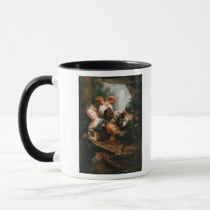 Taza Hombre negro joven que sostiene una cesta