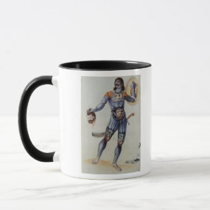 Taza Hombre picto que lleva a cabo una cabeza humana