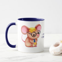 Hombre Queso Peludo Negocios Ratón Corbata Gafas F