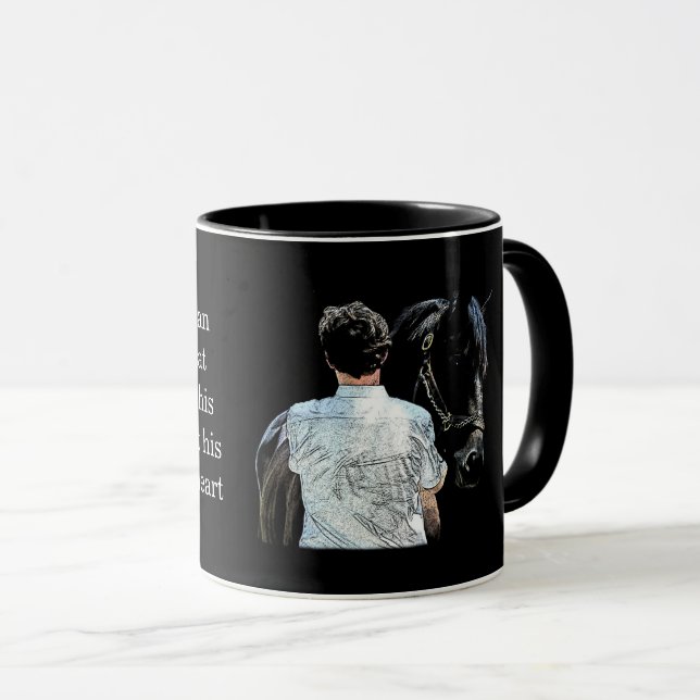 Taza Hombre sosteniendo el café oscuro (Anverso derecho)