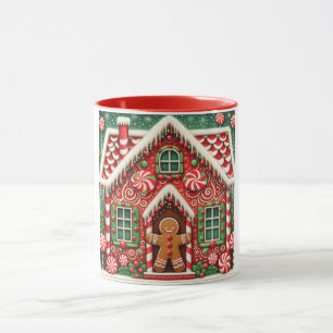 Taza Hombre y casa de jengibre lindos y caprichosos