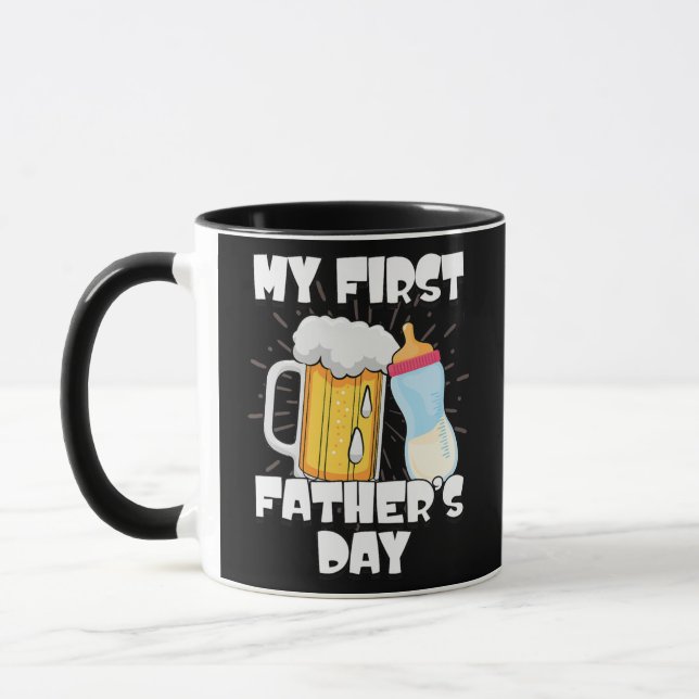 Taza Hombres Nuevo Padre Mi Primer Padre Día Divertido  (Izquierda)