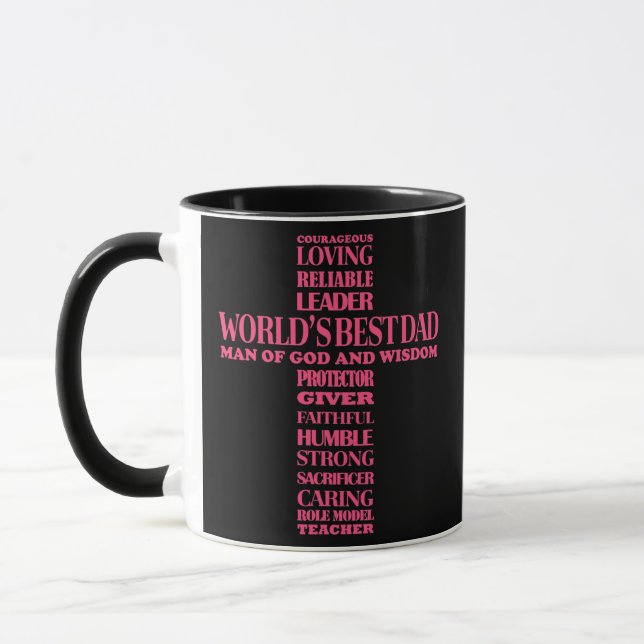 Taza Hombres Padre Cristiano Padre Día de los Padres Di (Izquierda)
