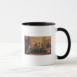 Taza Hombres que juegan a backgammon en una taberna