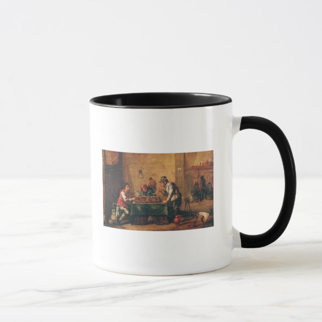Taza Hombres que juegan a backgammon en una taberna (Derecha)