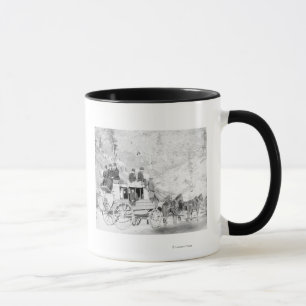 Taza Hombres que se sientan en "una fotografía del