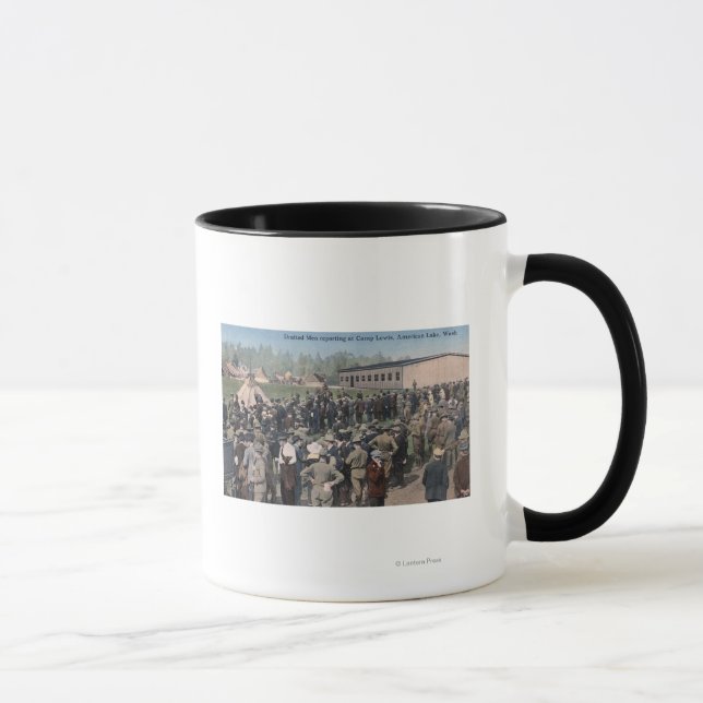 Taza Hombres reclutados informando al campamento Lewis (Derecha)