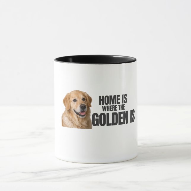 Taza Home Is Where the Golden Is – Golden Retriever (Centro)