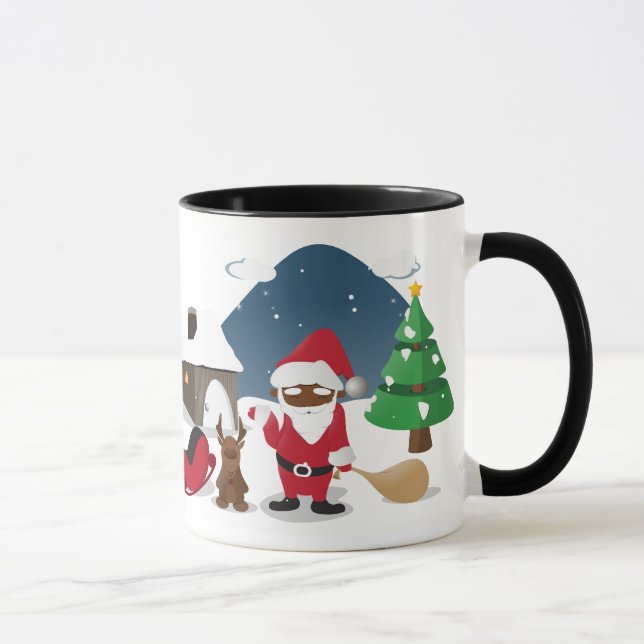 Taza Homeboys de las Felices Navidad: Santa negro y (Derecha)