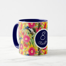 Taza Honeyeater con cara azul personalizable