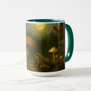 Taza Hongos Goblincore, Caracoles & Rana a la Luz de la