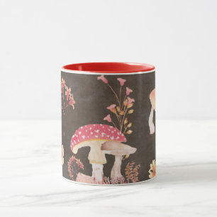 Taza Hongos y flores silvestres