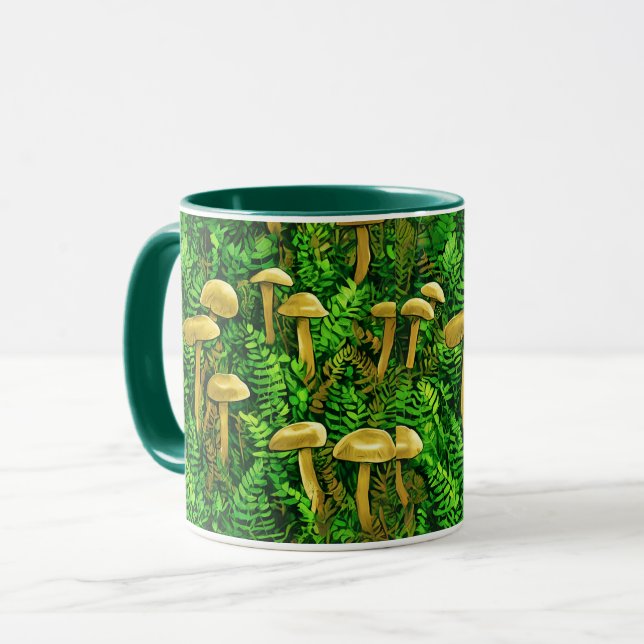 Taza Hongos y helechos en el suelo forestal (Anverso izquierdo)