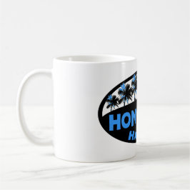 Taza Honolulu Hawaii palmas negras azules