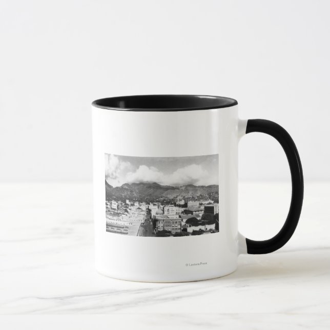 Taza Honolulu, la vista de la ciudad de Hawaii desde la (Derecha)