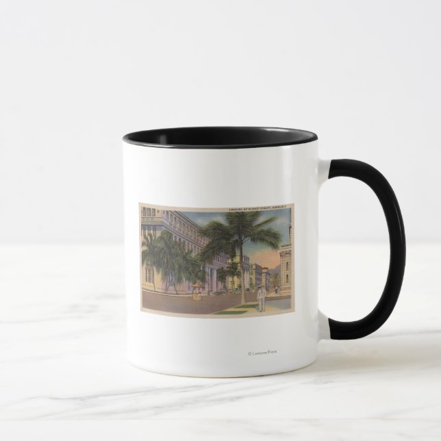 Taza Honolulu, VIHiew del obispo St.Honolulu, HI (Derecha)