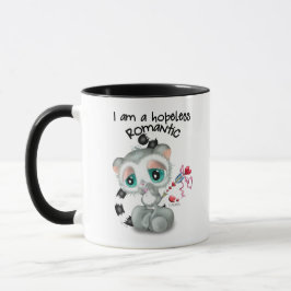 Taza Hopeless romantic adorable Lemur - hand-drawn