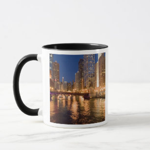 Taza Horizonte de Chicago, Illinois, y río Chicago a la
