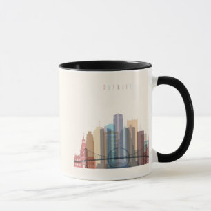 Taza Horizonte de la ciudad de Detroit, Michigan el  