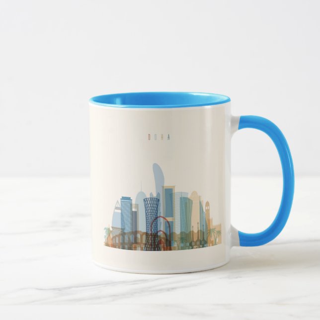 Taza Horizonte de la ciudad de Doha, Qatar el | (Derecha)