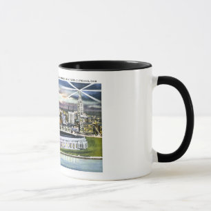 Taza Horizonte del Cleveland Stadium en la oscuridad,