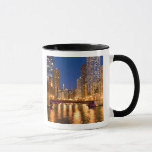 Taza Horizonte urbano de Chicago, Illinois, y río Chica