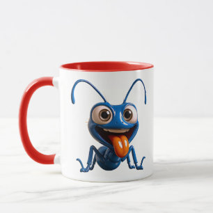 Taza Hormiga Azul Divertida 