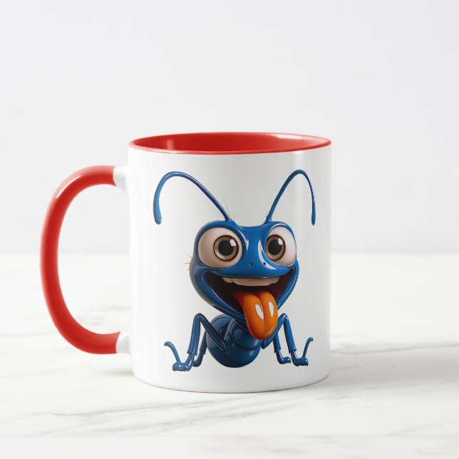 Taza Hormiga Azul Divertida  (Izquierda)